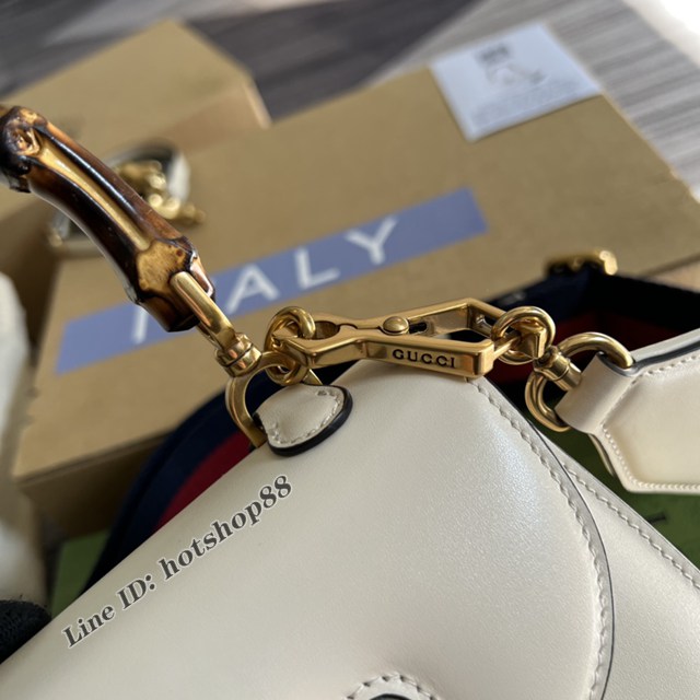 Gucci專櫃2022新款單肩斜挎女包 古馳原廠皮竹節迷你小號手提包686864 gqy4111